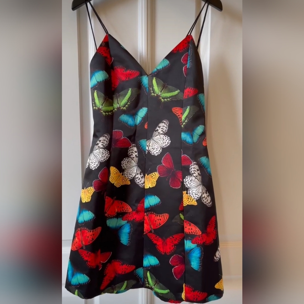 Alice + Olivia Tayla Butterfly Print Minidress Size 4 - Picture 14 of 15